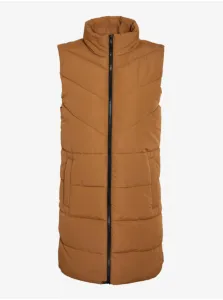 Brown Ladies Quilted Vest Noisy May Dalcon - Ladies