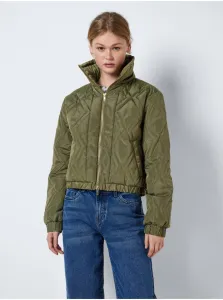 Khaki Ladies Quilted Bomber with Collar Noisy May Ziggy - Women #4917126