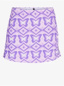 Svetlo fialová dámska vzorovaná sukňa cez plavky Noisy May Stripe #5546328