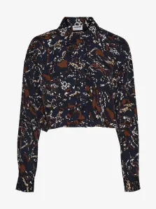 Black Patterned Cropped Shirt Noisy May Molly - Women