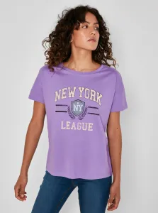 Purple T-shirt with print Noisy May Preppy - Women #1050866