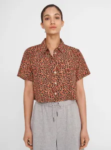 Brown patterned short shirt Noisy May Nika - Women #1046095