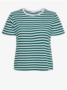 White-Green Striped T-Shirt Noisy May Alice - Women #722396