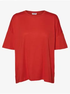 Červené voľné basic tričko Noisy May Mathilde #666948