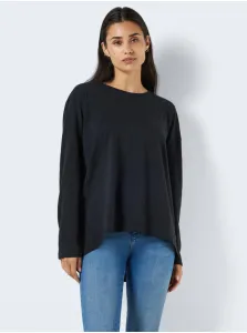 Čierne dámske basic oversize tričko s dlhým rukávom Noisy May Mathilde #6900870