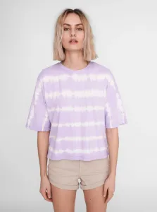Light purple patterned loose T-shirt Noisy May Buster - Women #1045381