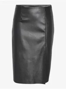 Čierna dámska koženková puzdrová sukňa Noisy May Clara #7627073