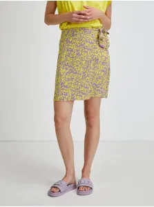 Purple-yellow patterned wrap skirt Noisy May Clara - Women #700520