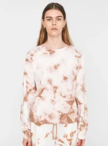 White and brown patterned sweatshirt Noisy May Ilma - Women