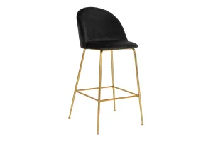 Norddan Dizajnová barová stolička Kristopher, čierna / mosadz