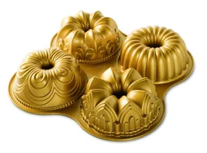 Nordic Ware Forma na mini bábovky mix, 37,5 x 37,5 cm, zlatá 91377