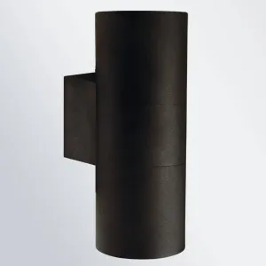 Plechové vonkajšie nástenné svietidlo Maxi Double čierne