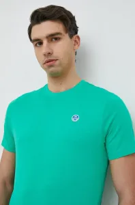 Bavlnené tričko North Sails zelená farba, jednofarebné #7527730