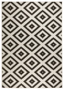 Kusový koberec Twin-Wendeteppiche 103129 schwarz creme Rozmery koberca: 80x350