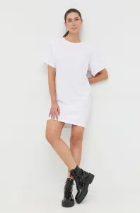 Bavlnené šaty Notes du Nord biela farba, mini, rovný strih #246983