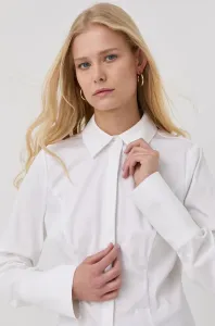 Košeľa Notes du Nord dámska, biela farba, slim, s klasickým golierom #214865