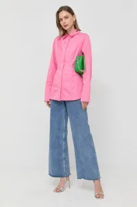 Košeľa Notes du Nord dámska, ružová farba, slim, s klasickým golierom #8803094