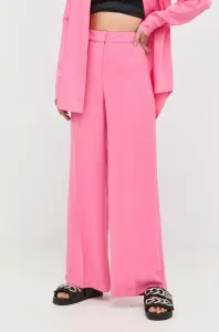 Nohavice Notes du Nord dámske, ružová farba, rovné, vysoký pás #246225