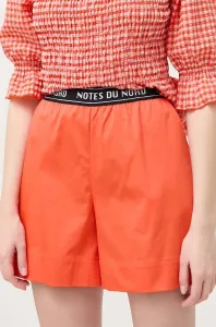 Šortky Notes du Nord dámske, oranžová farba, jednofarebné, vysoký pás