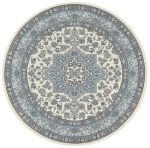 Kruhový koberec Mirkan 104442 Cream / Skyblue Rozmery kobercov: 160x160 (priemer) kruh