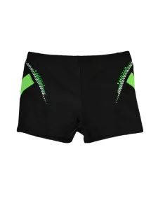 Chlapčenské plavky Noviti boxerky čierno-zelené KC005 Čierna 128-134