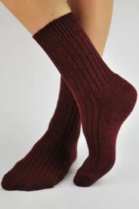 Dámske ponožky Noviti SW001 s vlnou Bordová 35-38