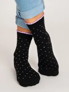 Noviti SB 013 W 04 černé s fialovými puntíky Dámské ponožky