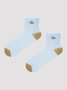 Dámske ponožky Noviti s trblietavými prvkami SB028 Biela 39-42