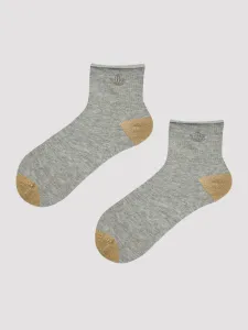Dámske ponožky Noviti s trblietavými prvkami SB028 Sivá 35-38