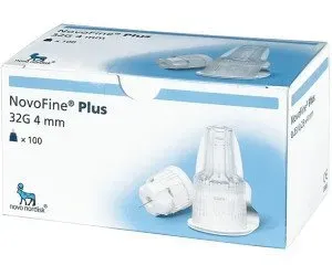 NovoFine Plus 32G (0,23/0,25 x 4 mm) ihla na aplikáciu inzulínu pomocou pera 1x100 ks