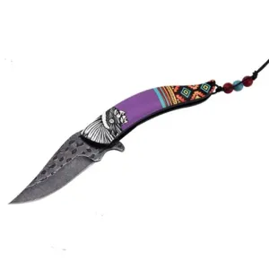 Outdoorový skladací nôž Indian-Fialová