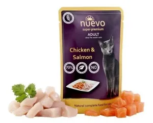 NUEVO cat Adult Chicken & Salmon kapsičky pre mačky 16x85g