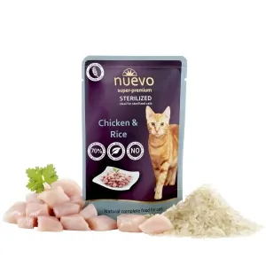 Nuevo mačka sterilized hydinové s ryžou vrecko 85g