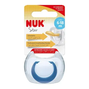 NUK - Dojčenský latexový cumlík Star 6-18 m červený