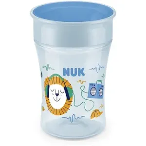 NUK hrnček Magic Cup s viečkom 230 ml – modrý, mix motívov #20558