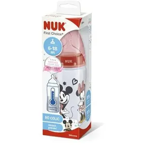 NUK FC+ fľaša Mickey s kontrolou teploty 300 ml, červená #30496