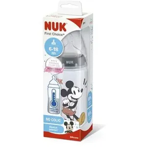 NUK FC+ fľaša Mickey s kontrolou teploty 300 ml, sivá #30617