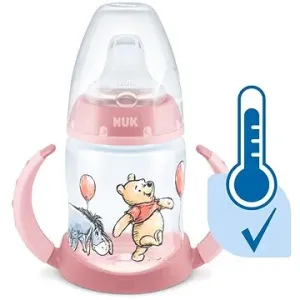 NUK  fľaštička na učenie  DISNEY-Medvedík Pú s kontrolou teploty 150 ml ružová (mix motívov) #4203029