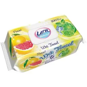 Lara vlhčené obrúsky 100 ks, klips grapefruit & lemon