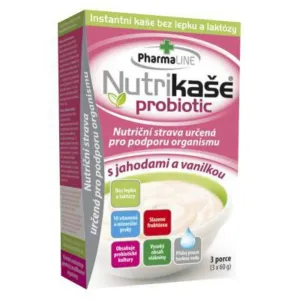 Nutrikaša probiotic s jahodou a vanilkou PharmLine 3 x 60 g