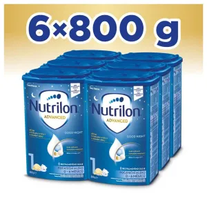 6x NUTRILON 1 Advanced Good Night počiatočné dojčenské mlieko od narodenia 800 g #7352115