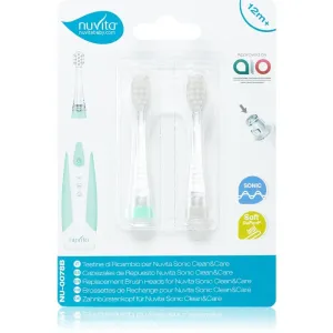 Nuvita Sonic Clean&Care Replacement Brush Heads náhradné hlavice pre sonickú zubnú kefku na baterky pre bábätká Sonic Clean&Care Medium 12m+ 2 ks