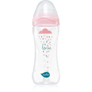 Nuvita Cool Bottle 4m+ dojčenská fľaša Transparent pink 330 ml