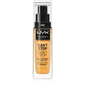 NYX Professional Makeup Can't Stop Won't Stop Full Coverage Foundation vysoko krycí make-up odtieň 14 Golden Honey 30 ml