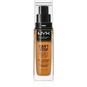 NYX Professional Makeup Can't Stop Won't Stop Full Coverage Foundation vysoko krycí make-up odtieň 18 Deep Sable 30 ml
