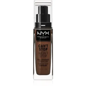 NYX Professional Makeup Can't Stop Won't Stop Full Coverage Foundation vysoko krycí make-up odtieň Deep Espresso 30 ml
