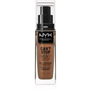 NYX Professional Makeup Can't Stop Won't Stop Full Coverage Foundation vysoko krycí make-up odtieň Mahogany 30 ml