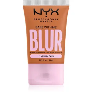 NYX Professional Makeup Bare With Me Blur Tint Foundation 30 ml make-up W 12 Medium Dark na všetky typy pleti; na normálnu pleť; na dehydratovanu pleť