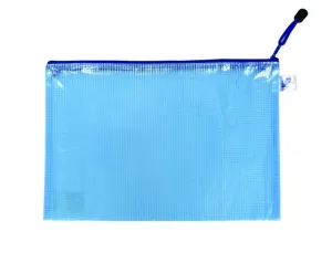 Obálka listová kabelka A4 na zips sieťovaná modrá