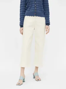 Creamy women's three-quarter wide jeans . OBJECT Marina - Women #701931